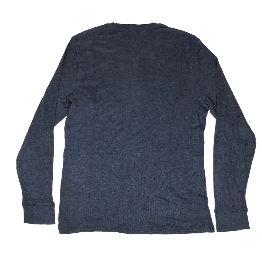 NEW Tommy John Lounge Henley Long Sleeve Shirt Pajama Top Blue Loungewear Mens M - Picture 4 of 5